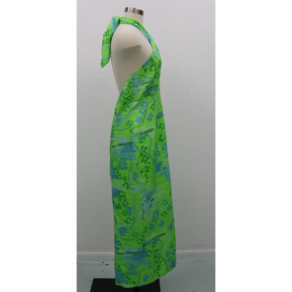 RHODE Paolo Linen Midi Dress Size 8 Retail $495 Tiki Hawaiian Inspired Wrap Neck - Picture 7 of 16